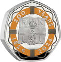 50 Pence (Royal National Lifeboat Institution - Silver Piedfort Color)