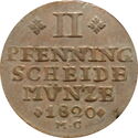 2 Pfennig (George IV prince regent in the name of Charles II)