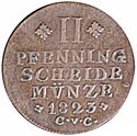2 Pfennig (George IV prince regent in the name of Charles II)
