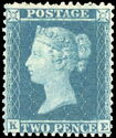 Queen Victoria - 2d Blue Plate 5 Alphabet 2