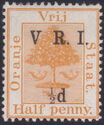 Orange tree, overprinted V.R.I.