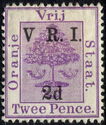 Orange tree, overprinted V.R.I.