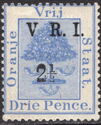 Orange tree, overprinted V.R.I.