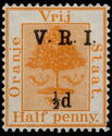Orange tree, overprinted V.R.I.
