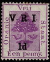 Orange tree, overprinted V.R.I.