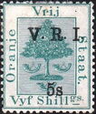 Orange tree, overprinted V.R.I.