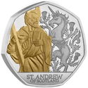 50 Pence (Patron Saints - Saint Andrew of Scotland - Gilded)