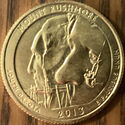 25 Cents / Quarter (Mount Rushmore, South Dakota-Gold plated)
