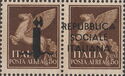 Airmail - Black Ovpt. Fasces and REPUBBLICA SOCIALE ITALIANA