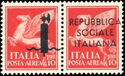 Airmail - Black Ovpt. Fasces and REPUBBLICA SOCIALE ITALIANA
