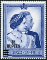 King George VI and Queen Elizabeth - surcharged
