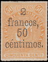 Coat of arms surcharged 2,50Fr on 50c