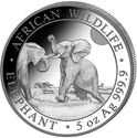 500 Shillings (African Wildlife - Elephant 5 Oz.)
