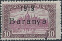 Black overprint: '1919 Baranya'