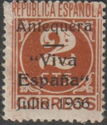 Numeral 2 overprint "Viva Espana" Julio-1936