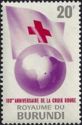 Red Cross flag over globe with map of Africa