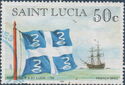 Martinique and St. Lucia flag, 1766, and French brig