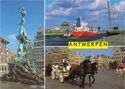 Antwerp. Brabo Fountain, Harbour, Horse Carriage