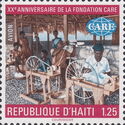 Haitians spinning cotton, CARE workshop