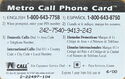 MetroCall Phone Card $ 10