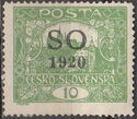 Hradcany at Prague - overprint S O 1920