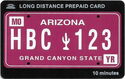 Arizona License Plate 'Grand Canyon State' With Cactus
