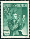 Collector examining a stamp