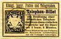 Königl. bayer. Posten und Telegraphen. - Telephon-Billet