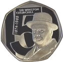 50 Pence (150th Anni. of birth of Winston Churchill - 1/10 Oz.)
