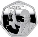 50 Pence (150th Anni. of birth of Winston Churchill - ½ Oz.)