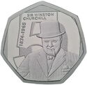 50 Pence (150th Anni. of birth of Winston Churchill - 5 Oz.)