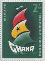 Ghana Flag Forming Triple Sail of Symbolic Ship