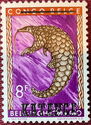Giant Pangolin (Manis gigantea) overprinted KATANGA