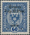 Austrian stamp with black overprint