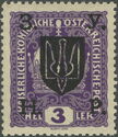 Austrian stamp with black overprint