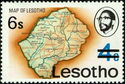 Map of Lesotho - surcharged