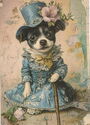 Little Dog With Blue Dress