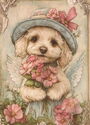 Little Angel Dog With Flowers