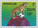 Leopard (Panthera pardus) with Ball on Globe
