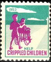 Crippled Children's Seals, Child with child in wheelchair