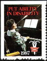 Put ability in disability. Easter seals. Pianist