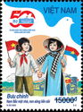 Children with Vietnamese and Vietcong Flags