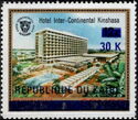 Hotel Inter-Continental in Kinshasa - Surcharged in Blue