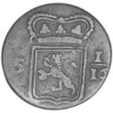 1 Duit (1/4 Stuiver) Sumatra. Double lined arms