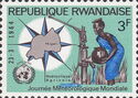 Map of Rwanda and Woman at Water Pump