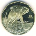 10 Dollars (Charging bull elephant)