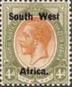 King George V, overprinted in English