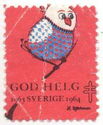 God Helg 1963/64 White Chick w Blue Sweater w Red Hearts