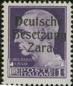 Italian Stamp Overprinted Deutsche Besetzung Zara