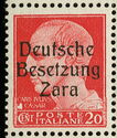 Italian Stamp Overprinted Deutsche Besetzung Zara